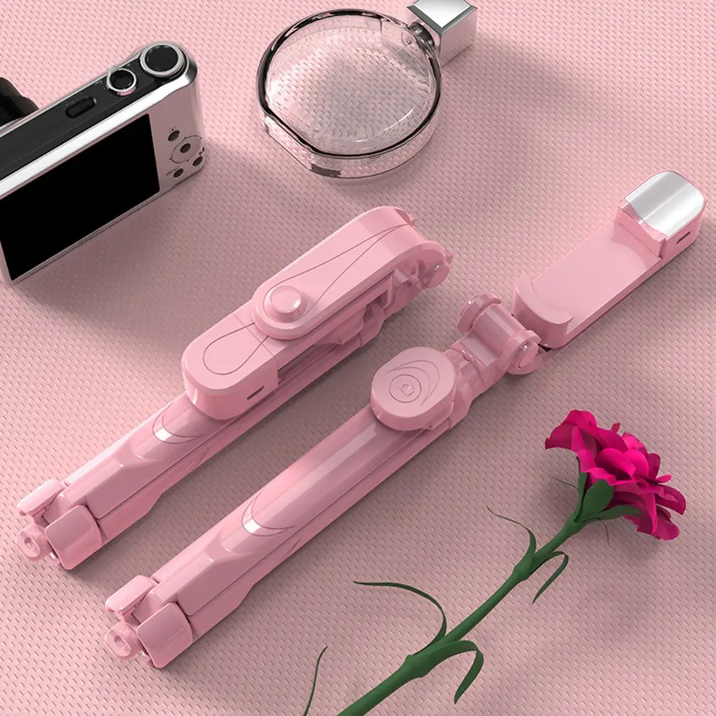 

Rechargeable 360 Degree Rotation Adjustable Selfie Stick With Led Light Tripod Makeup Photography Stand Holder
