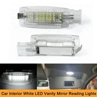 2pcs white led car vanity mirror lights sun visor dome reading lamp for vw bora beetle cc eos golf 4 5 6 7 gti jetta passat b5