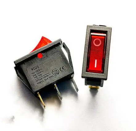 5 шт./лот красный светодиод 3PIN SPST вкл/Выкл Лодка кулисный переключатель 16A/250V 20A/125V