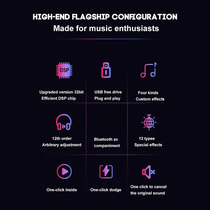 

Bluetooth Professional Live Sound Card Reverb Effect Condenser Live Stream Sound Card Set Studio Recording Equipment