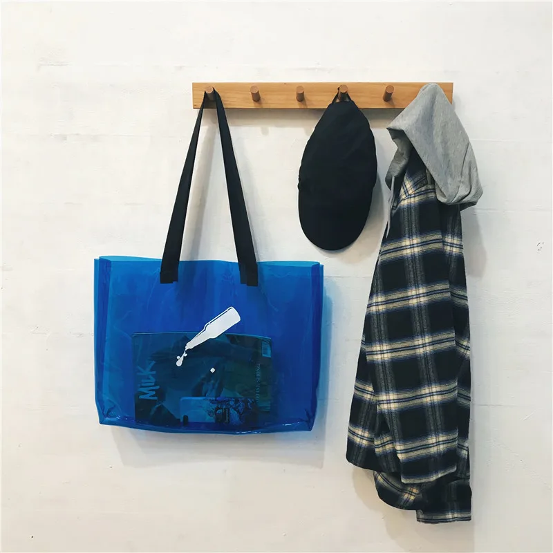 Модная Новая прозрачная сумка для женщин большая летняя пляжная сумочка из ПВХ