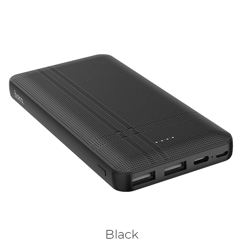 Black HOCO 10000mAh Dual USB power Bank внешние аккумуляторы портативное зарядное устройство для телефона с светодиодный подсветкой для iPhone X XS samsung xiaomi - Цвет: Black