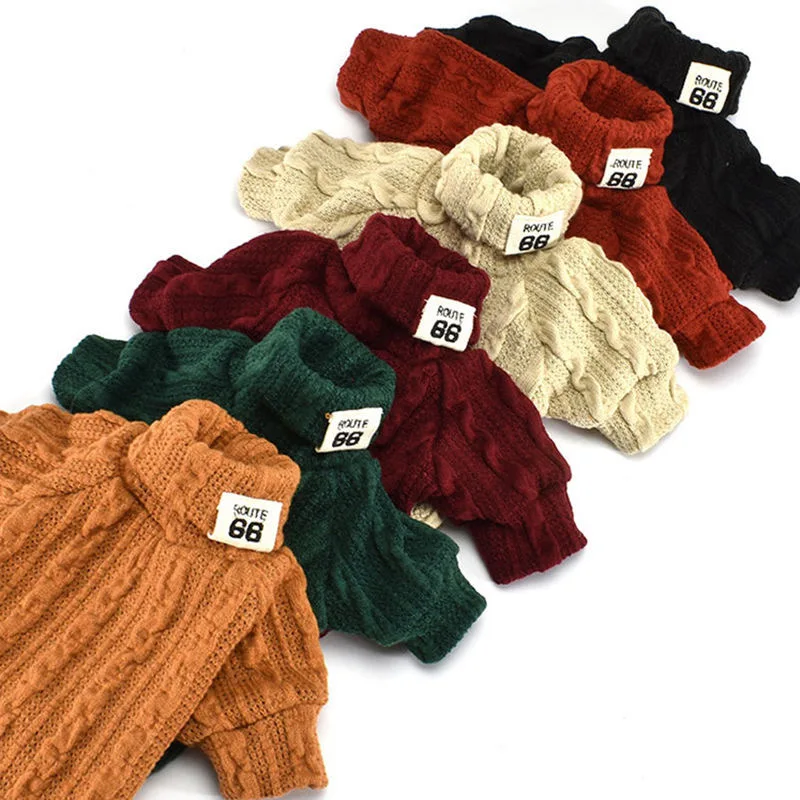

Pet Dog Cat Turtleneck Sweater Winter Warm Knitted Dog Clothes for Small Dogs Chihuahua Clothing Puppy Coat Jacket Pets Products