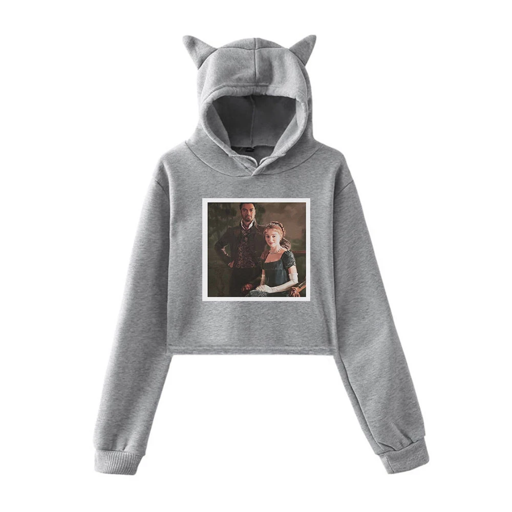 

WAWNI Bridgerton Cat Ear Hoodie Woman Fashion Print Cotton Hooded Sweatshirt Streetwear Accessories Leisure Hoody Kawaii Tops