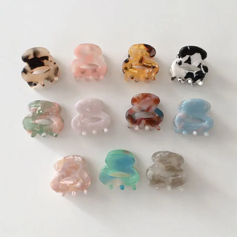 

Geometric Acetate Crab Hair Clips Small Mini Acrylic Hair Clamp Claws Leopard Marble Print Women Catch Clip Hair Accessories