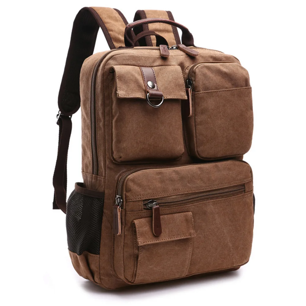 Холщовый Рюкзак для улицы винтажный рюкзак ноутбука повседневный с несколькими