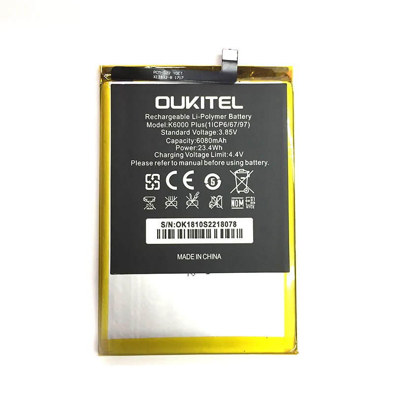 

NEW Original 6080mAh K 6000 PLUS Battery For Oukitel K6000 PLUS Mobile Phone High Quality +Track Number