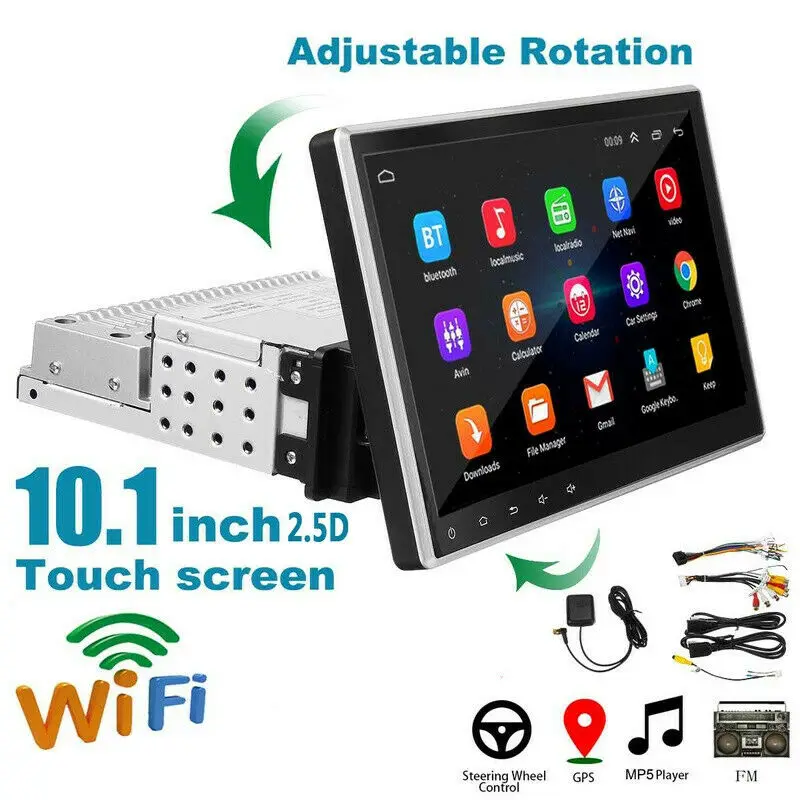 

2G 32G Car radio for Universal Single 1DIN car dvd player GPS navigation Android 10 Rotatable 10.1 inch car Multimedia Video Blu