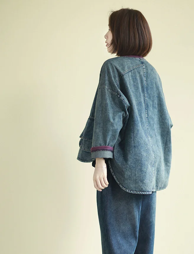 Women Spring Single Breasted Denim Jackets Ladies Vintage Handmade Button Coat Outerwear Female 2020 | Женская одежда