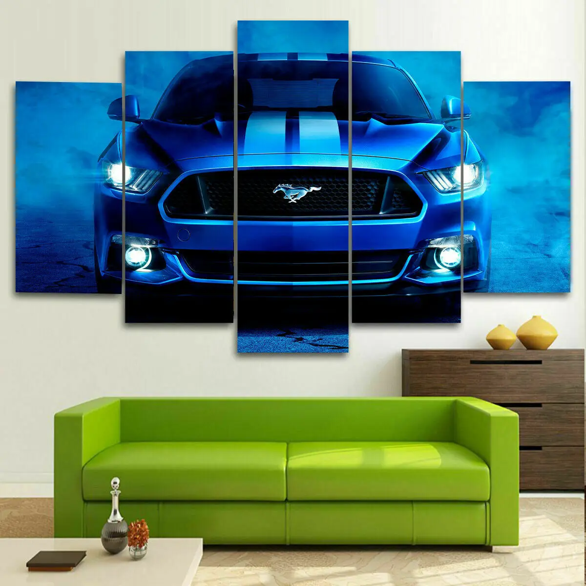 

No Framed Canvas 5Pcs Ford Shelby Mustang Car Wall Art Posters Decoration Living Room Pictures Accessories Home Decor Paintings