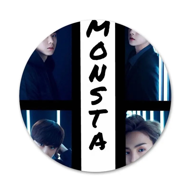 

KPOP BAND MONSTA X Icons Pins Badge Decoration Brooches Metal Badges For Backpack Decoration 58mm