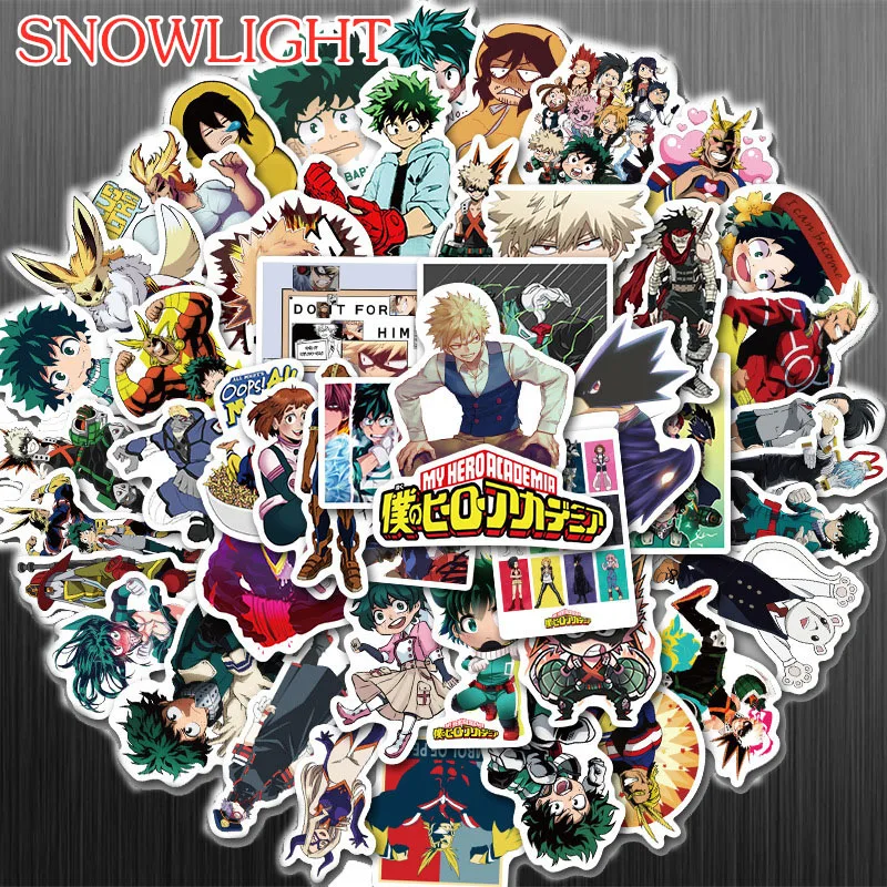 10/50 Pcs/pack My Hero Academia Stickers Laptop Skateboard Izuku Midoriya All Might Boku Hero Academia Anime Character Decals