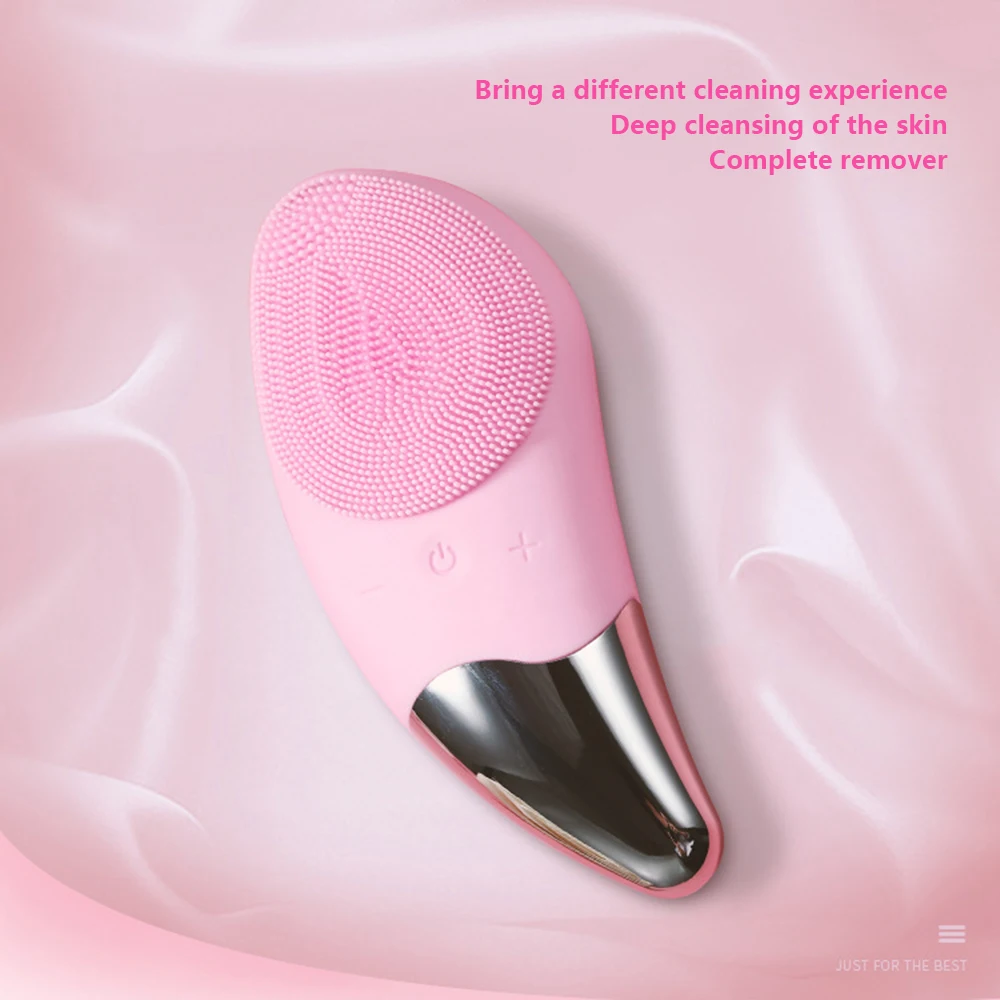 Electric Facial Cleansing Brush Deep Cleaning Face Ultrasonic Silicone Eye Massage Instrument USB Charger | Красота и здоровье