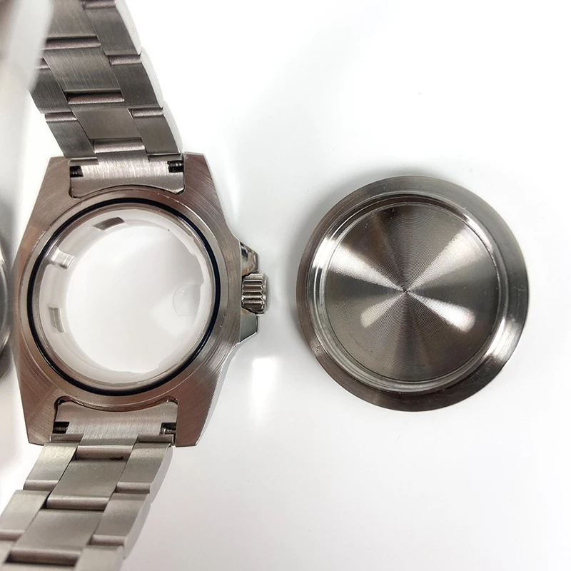 

40mm Watch Accessories SUB Stainless Steel Watch Case Sapphire Glass Ceramic Ring +Watch Band Set for 8215 2813 Movement