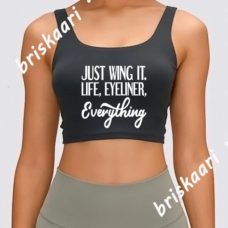 

Майка женская с круглым вырезом, без рукавов, с подводкой для глаз