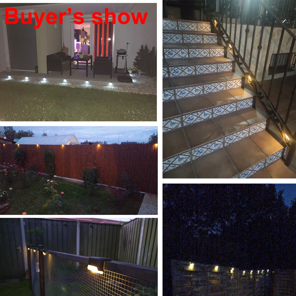 Solar Stair Lamp Lights Outdoor Garden Pathway Yard Steps Fence Lamps IP65 Waterproof Night Light Home Decor | Лампы и освещение