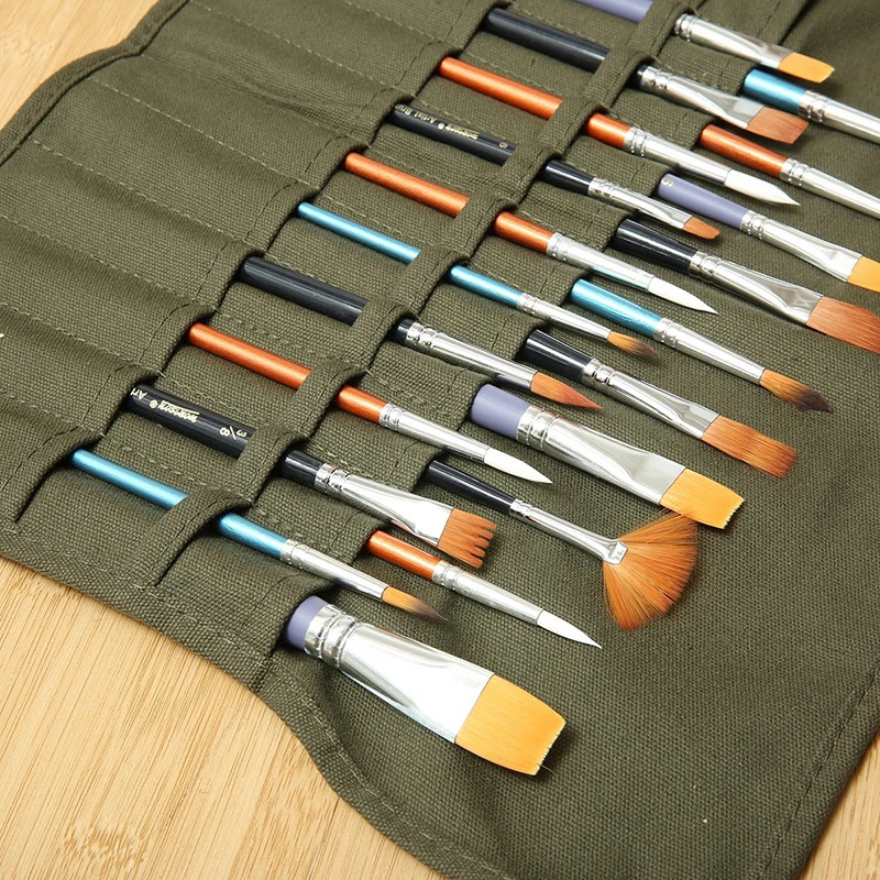 

Mohoo Brush Bag Artist Draw Pen Watercolor Roll Up Canvas Oil Paint Brush Cases Holder Paint Brush Cases HTML