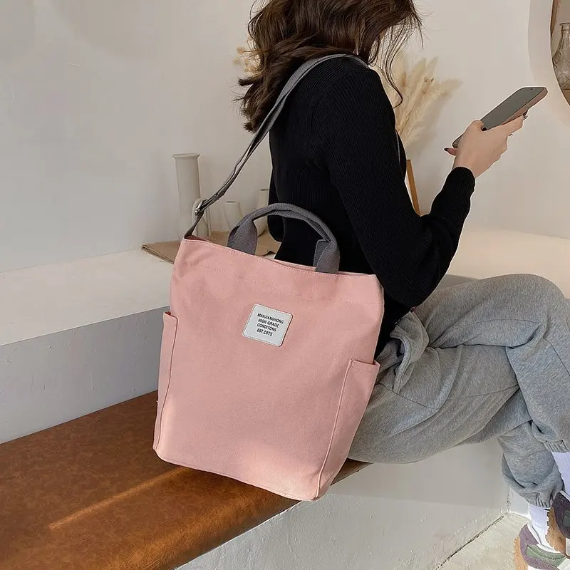 

Fashion Classic Women's Handbags 2021 New Canvas Zipper Shoulder Bags High Capacity Student Shopping Tote Bags Summer Simplicity