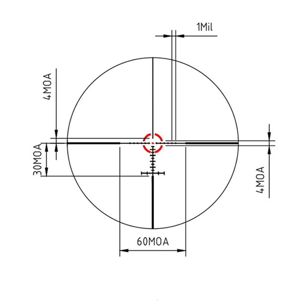 Оптический прицел SPINA OPTICS 1-6x28 тактический с тонкими краями стеклянная сетка