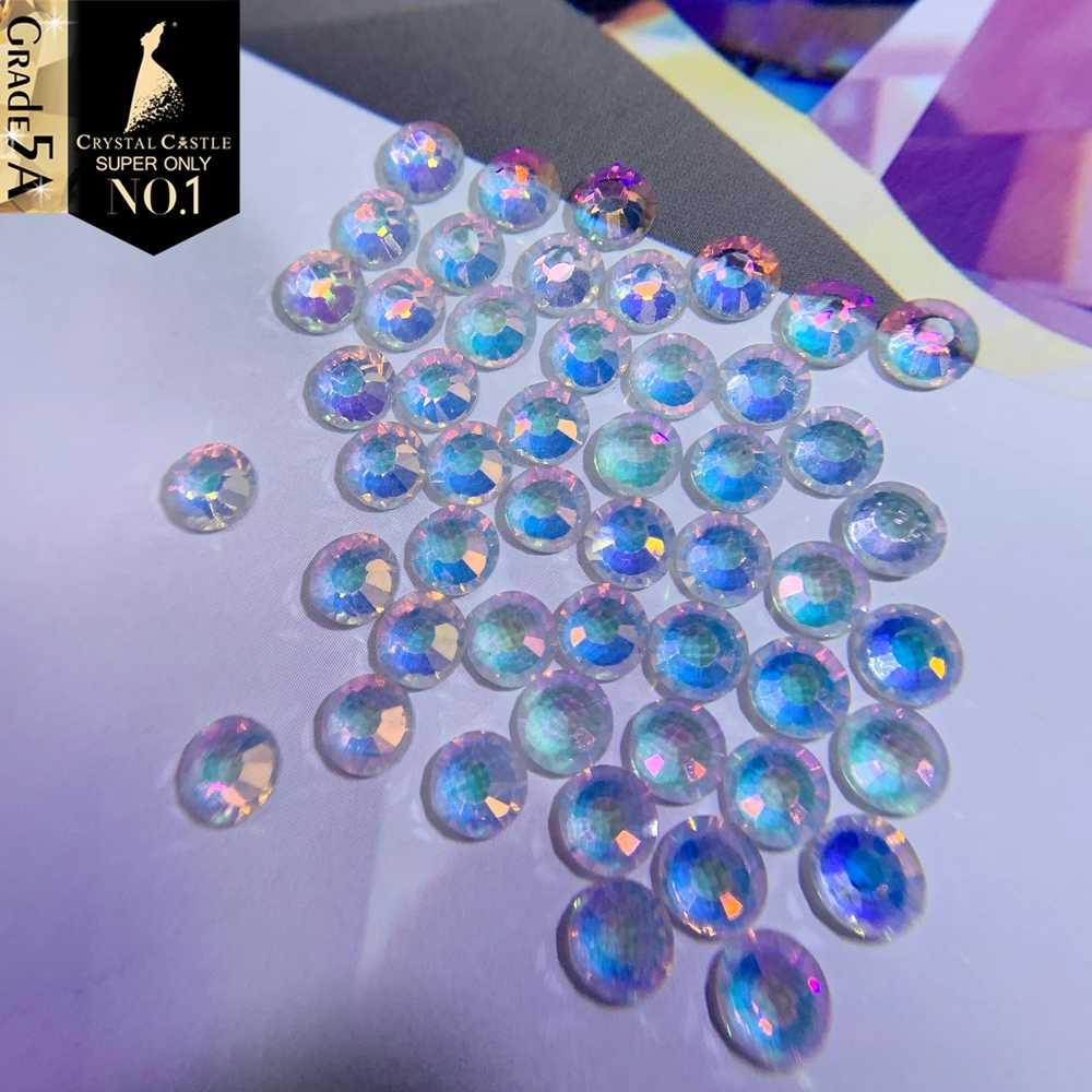 Хрустальный замок 5A 2038 топ горячей фиксации Стразы прозрачный белый AB железо на