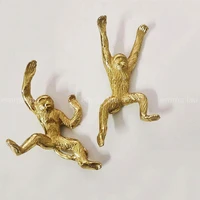 lucky monkey shape cabinet door handle solid brass drawer knobs cupboard pulls single hole gold kitchen cabinet handles