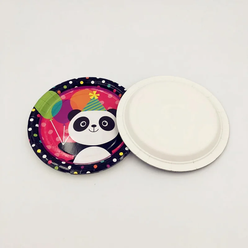 10pcs/set Cartoon Color Lovely Panda Disposable Plates For Kids Children Boys Girls Birthday Party Decoration Supplies Fav | Дом и сад
