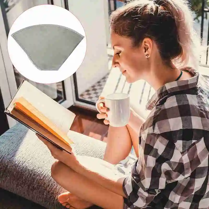 Многоразовый фильтр для заваривания кофе из нержавеющей стали с тонкой сеткой, конусообразный, без бумажного поддона, универсальный.