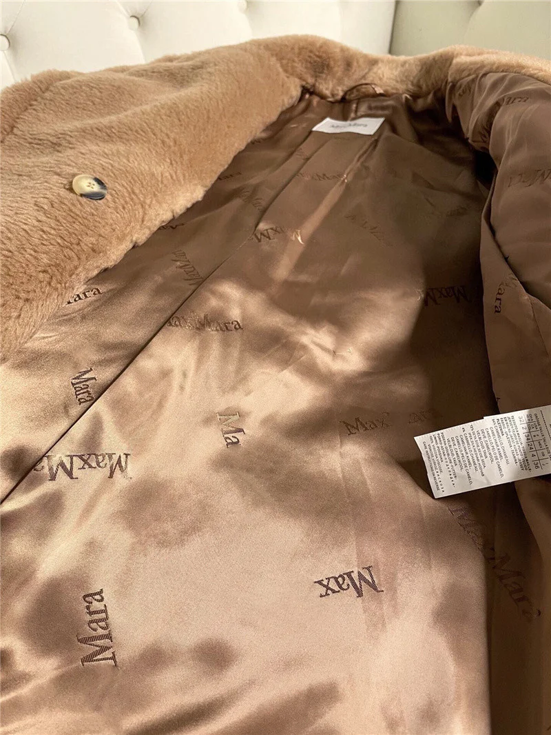 

2021 Women Winter Coat Teddy Bear Short Coat Turn-Down Collar One Button Alpaca Fur Cape Outwear Loose Style Fashion