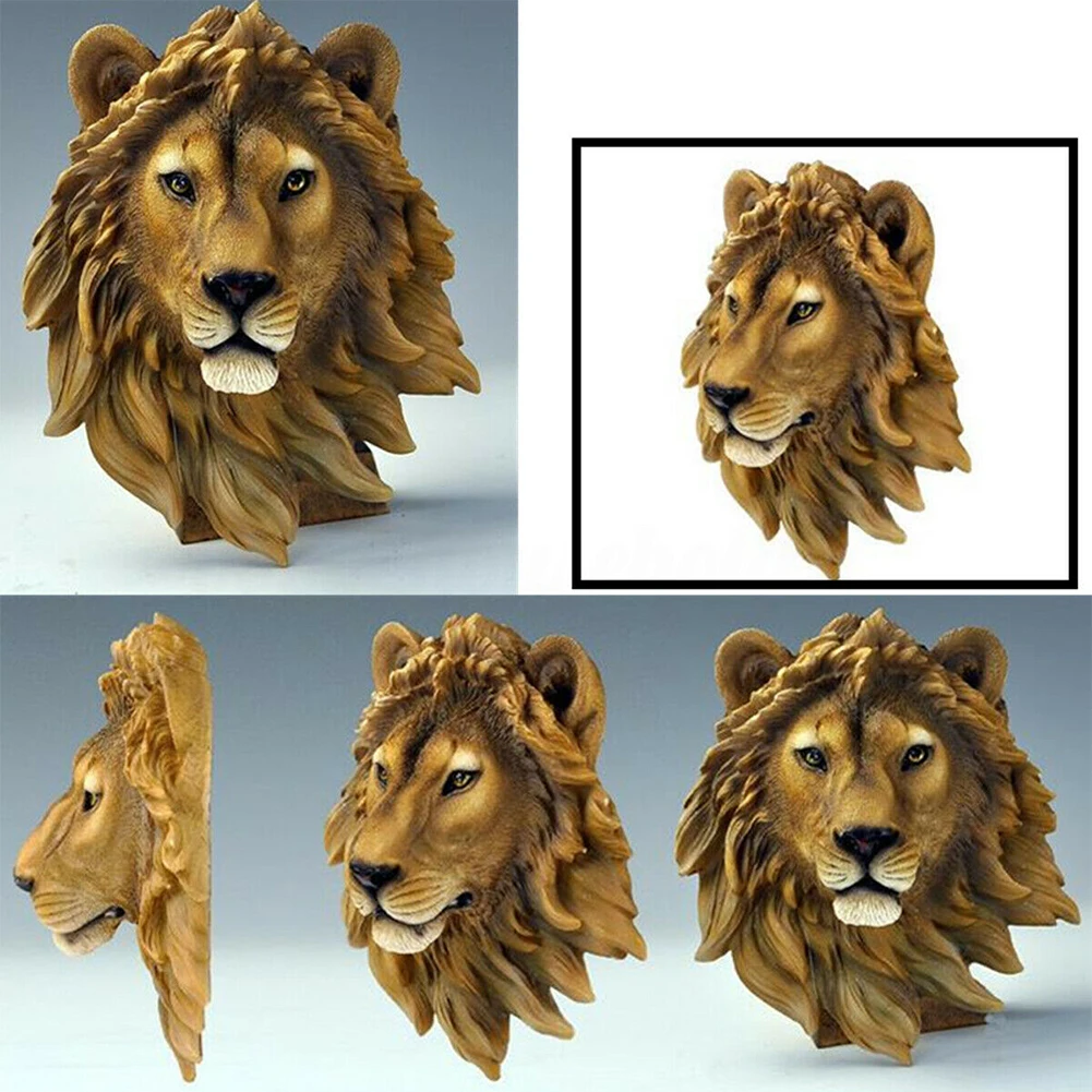Настенный 3D ремесло Голова Животного Leopard украшение для гостиной украшение художественный подарок синтетическая смола установленный реалистичный волк