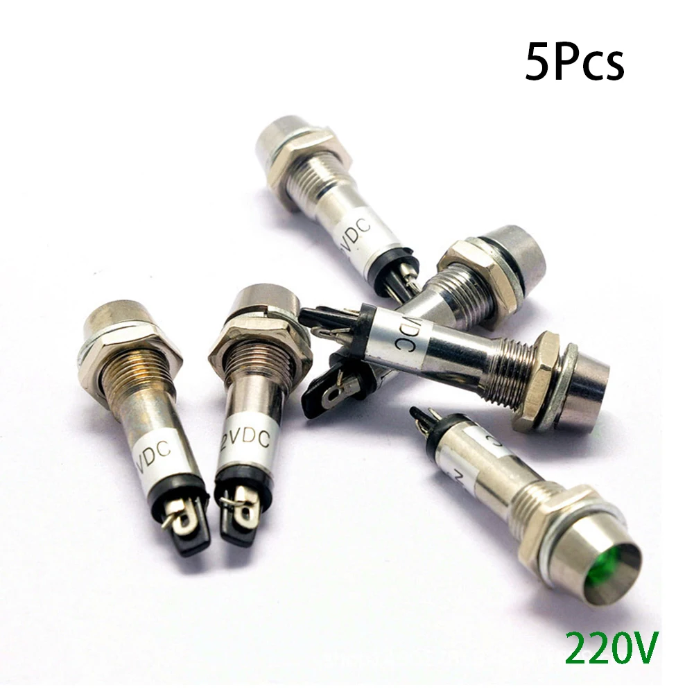 

Durable Signal Lamp 12/24/220V For Home Appliances 8mm Hole Indicator Light Practical Light Panel 12V 24V 220V Control