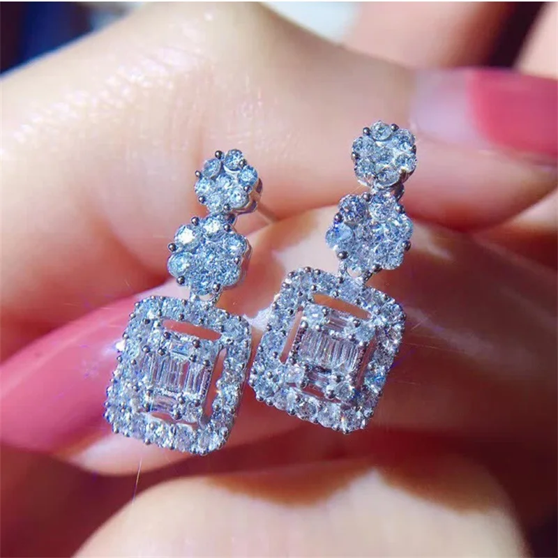 

Серьги-подвески женские CAOSHI, с фианитами