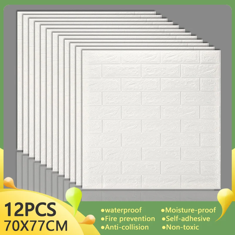 

Wall Stickers Home Decor Living Room Decorative Brick Self-adhesive Wallpaper Waterproof Panels Bedroom Kitchen Foam Decals3D