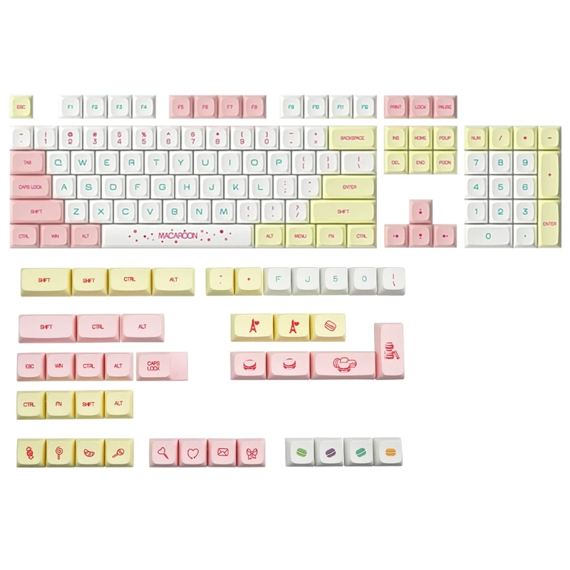 

146 клавиш XDA профиль PBT Macaron Keycaps краситель сублимационный Keychron GH60 GK61 Cherry Mx Переключатель механическая клавиатура Keycap
