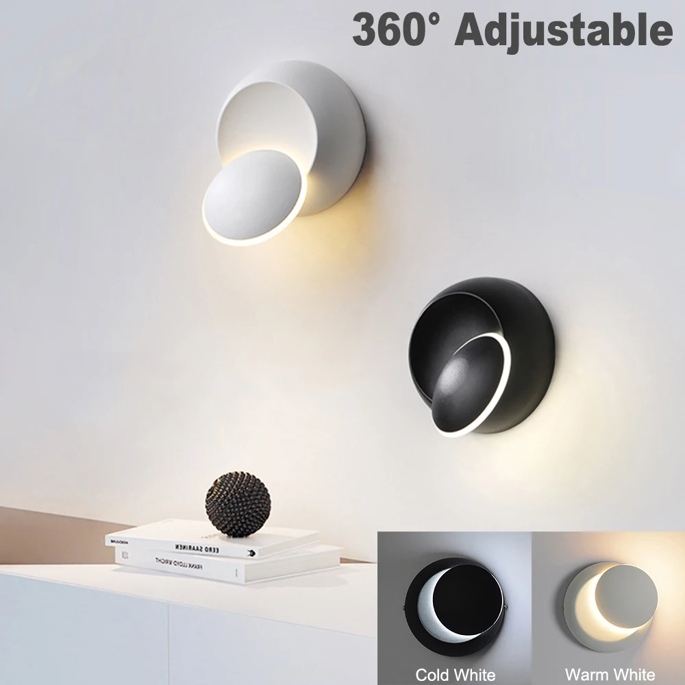 

Sun Moon Shape Adjustable Led Bedside Wall Lights Ac85-265V Creative Led Wall Light Lamp Porch Corridor Motion Sensor Light D30