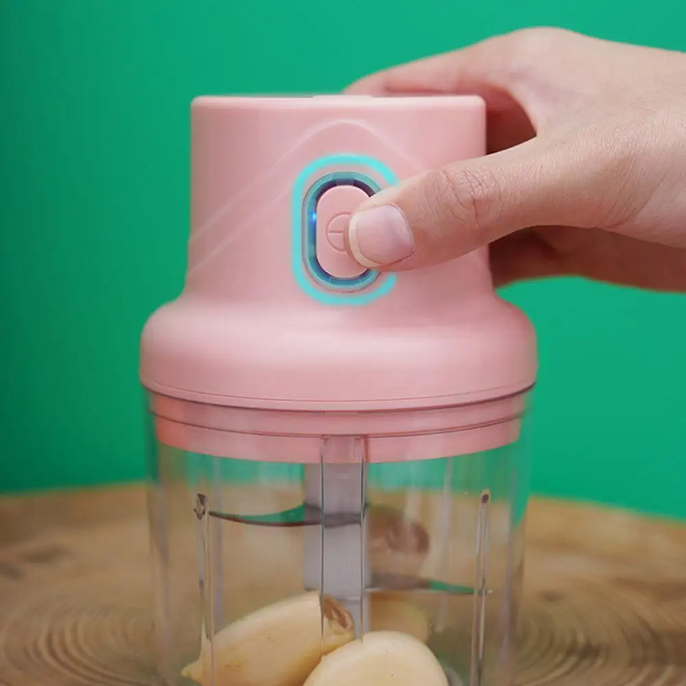

100ml/250ml Household Wireless Electric Garlic Chopper Peanut Baby Kitchen Tool Crusher Crushed Vegetable Food Meat Pepper V1C8
