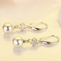 pearl jewelry gemstone earrings for women 925 sterling silver drop earrings wedding designer jewelry fine earrings special gift