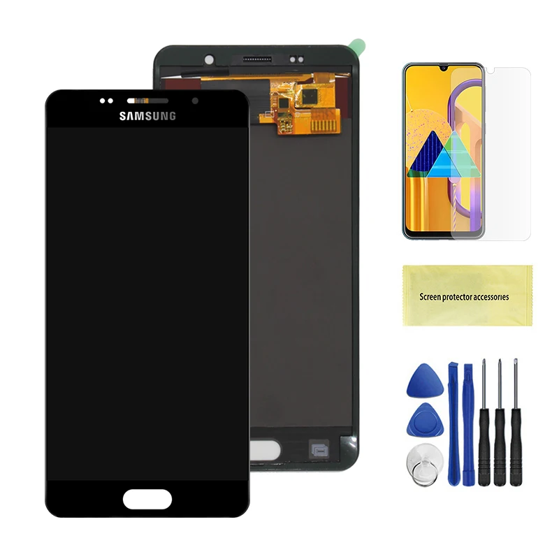 Black No Frame A510F ЖК-дисплей для Samsung Galaxy A5 A510 A510FD A510M A510Y ЖК-дисплей Дисплей кодирующий преобразователь сенсорного экрана в сборе для регулировки яркости - Цвет: Black No Frame