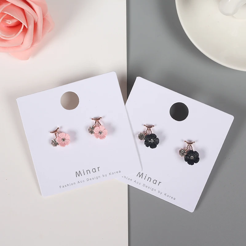 Романтические серьги-гвоздики с цветком вишни летние серьги цветами стразы