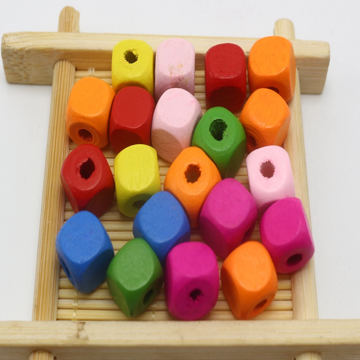 100 Смешанные яркие разноцветные 10 мм фотообои ~ деревянные бусины | Дом и сад