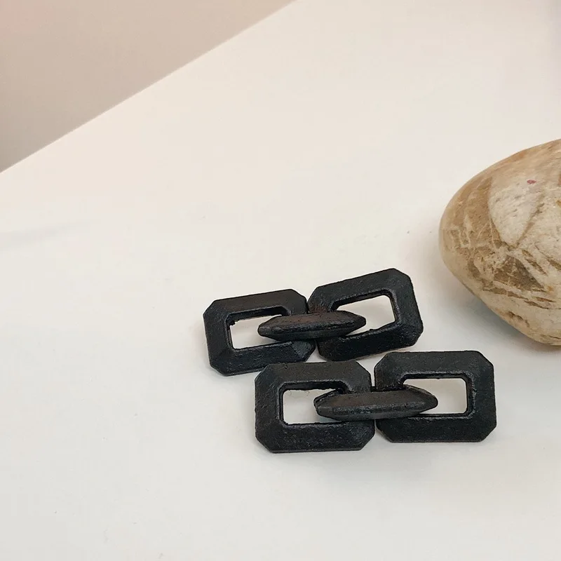 

Fashion Vintage Women'S Earrings Black White Resin Chain Long Big Dangle Earrings Geometry Earrings Vintage Jewelry Accessories
