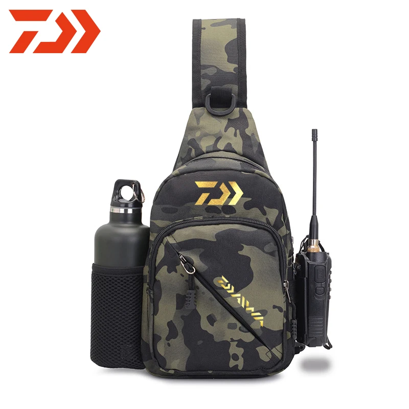 

Daiwa Рыболовная Мужская нагрудная сумка, сумки через плечо, модная сумка через плечо, Многофункциональный маленький рюкзак, камуфляжная рыбо...