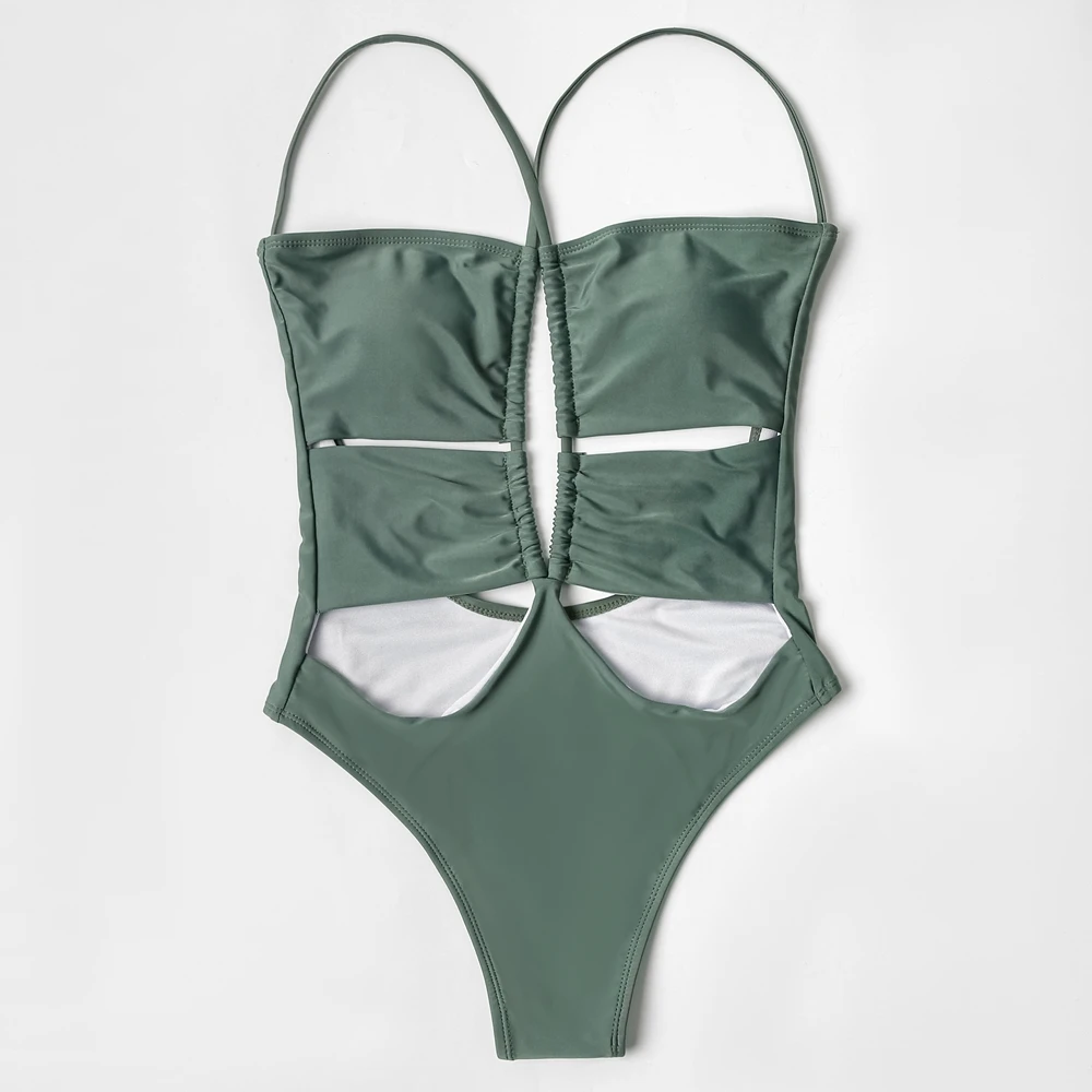 

ZTVitality Solid Hollow Out Sexy One Piece Swimsuit 2022 New Arrival Padded Bra Beach Wear Swimwear Women Bathing Suit Monokini