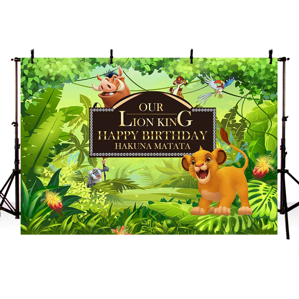 Королевские декорации с изображением Льва для маленьких Simba; виниловые Декорации для фотосъемки мальчиков на День рождения; сафари; джунгли