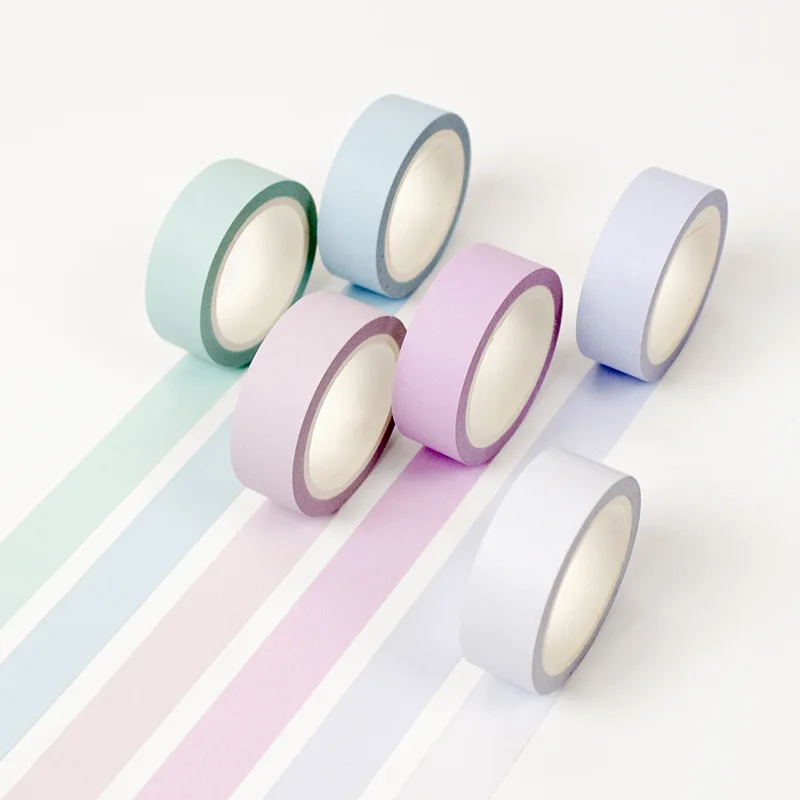 

12 Color Soft Color Paper Washi Tape 15mm*8m Pure Masking Tapes Decorative Journal Stickers DIY Stationery School Free shipping