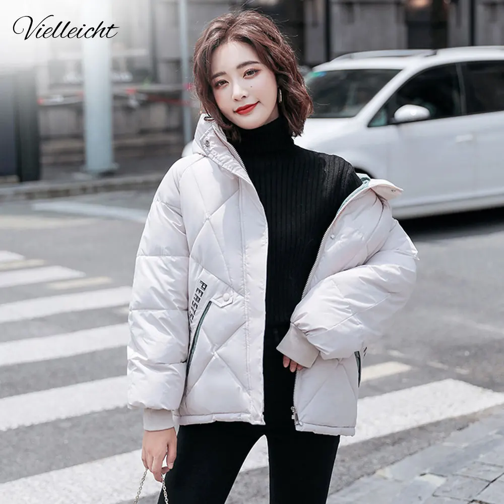

Vielleicht 2020 New Winter Jacket Women Parkas Hooded Thick Down Cotton Padded Female Jacket Short Winter Coat Women Outwear