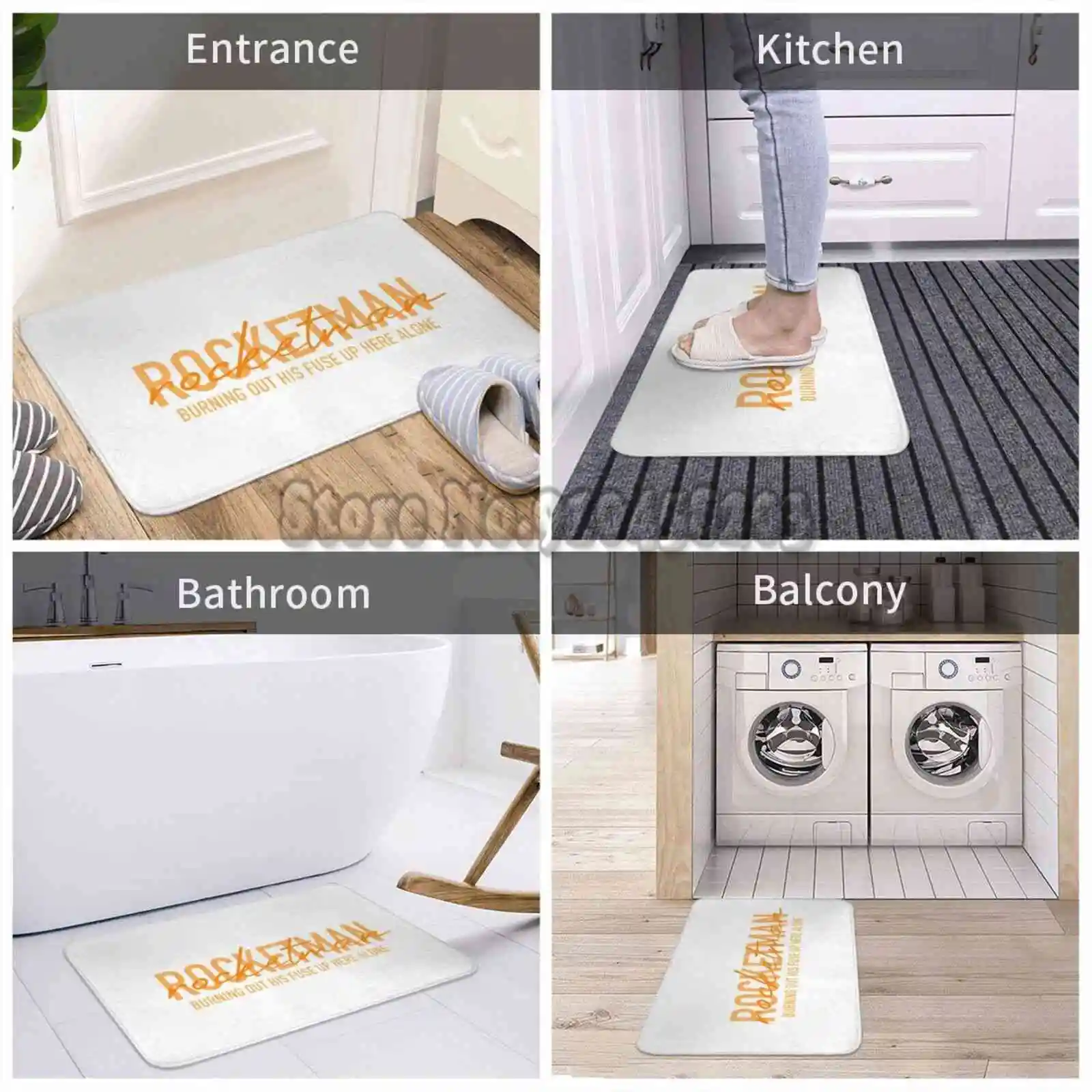 Rocket Man-- Orange Home Entrance Rug Floor Mats Carpets Rocketman Man Music Classic Pop And Roll | Дом и сад