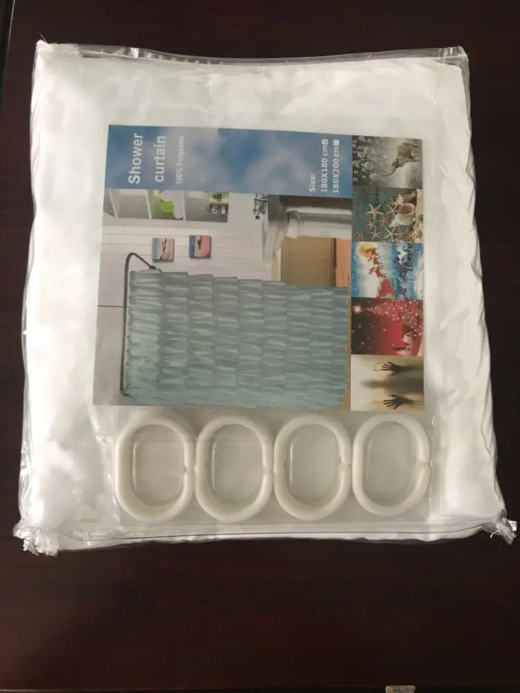 

SunnyRain 1-Piece Morden Design White Shower Curtain Large Size Shower Curtains Water Resistant Bath Curtain 180x180cm