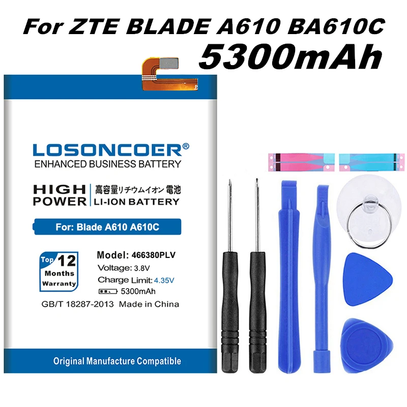 Аккумулятор LOSONCOER для ZTE Blade A610 A610C A610T BA610C BA610T 5300 мАч|Аккумуляторы мобильных