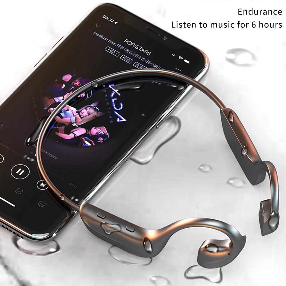 

Bone Conduction Earphones Wireless Bluetooth 5.1 Headphones Painless Ear Outdoor Sport Headsets Waterproof Earbuds For Running