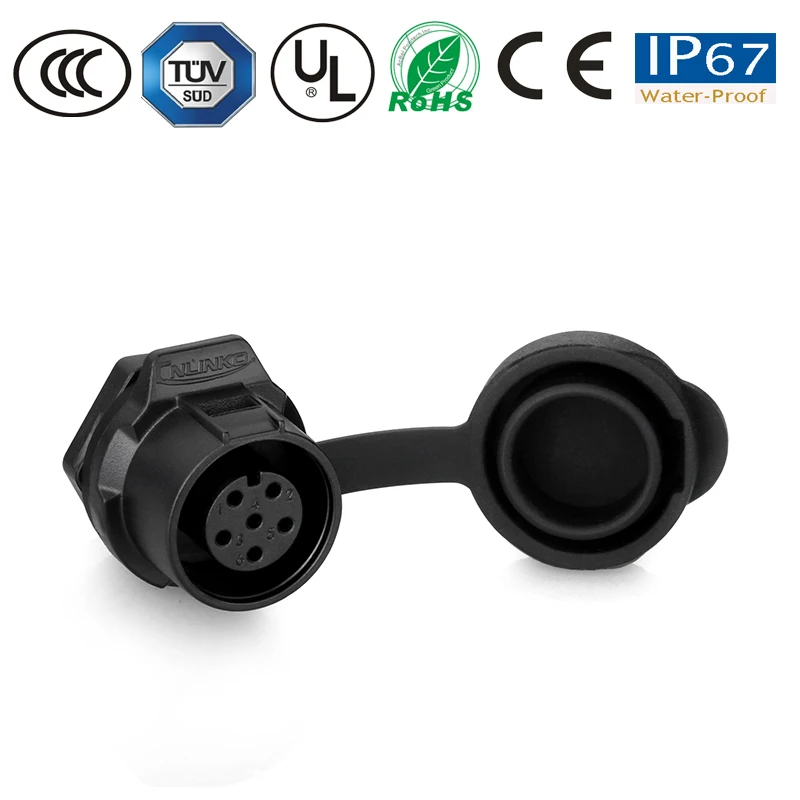 Водонепроницаемый Штекерный кабель штепсельная вилка гнездовая панель M12 6